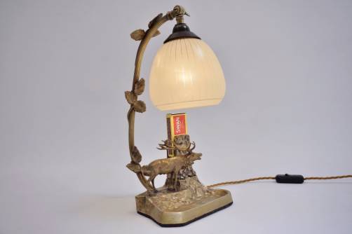 Art Deco bronze moose lamp, Louis-Albert Carvin, 1930`s ca, French
